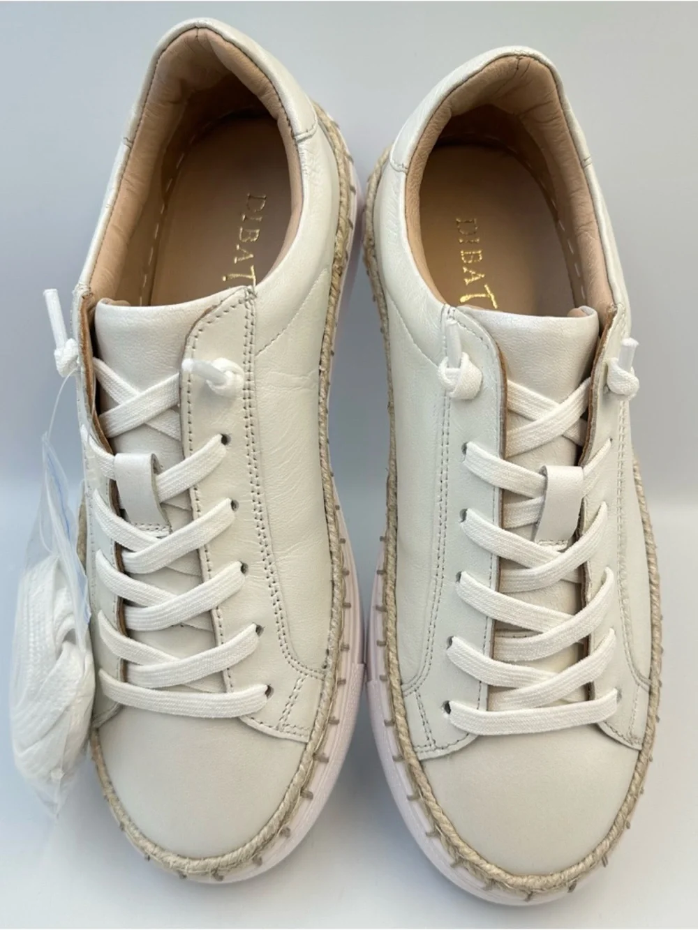 Diba True EmBelish White Ivory Slip On Leather Sneaker Womens 7.5M Platform - Picture 2 of 10